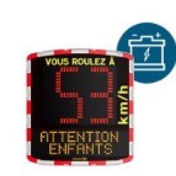 Indicator rutier avertizare viteza radar incorporat alimentare cu baterii si afisaj fata vesela/ trista si mesaj text (portocaliu)